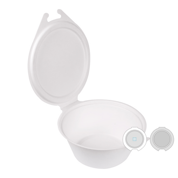 Hinged Lid Containers "Bionic" Bagasse